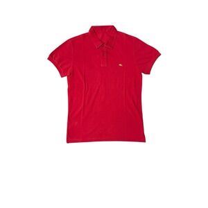 Etro Men's Polo Shirt Red‎ 100% Cotton Made in Italy Size 2 (M) Classic Logo